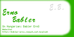 erno babler business card
