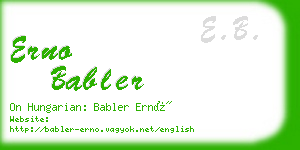 erno babler business card